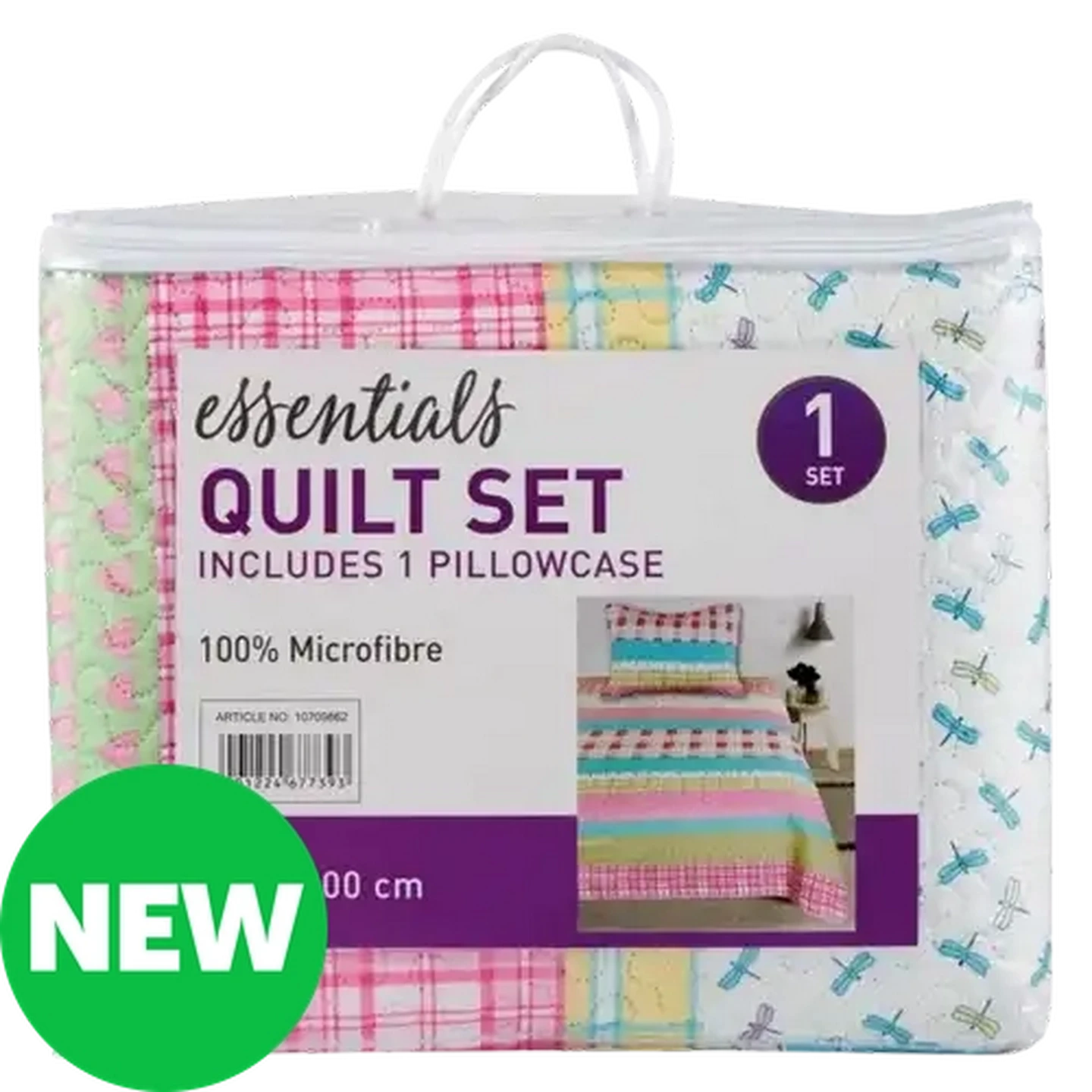 Image of Essentials Microfibre Quilt Set With 1 Pillowcase 2 Piece
