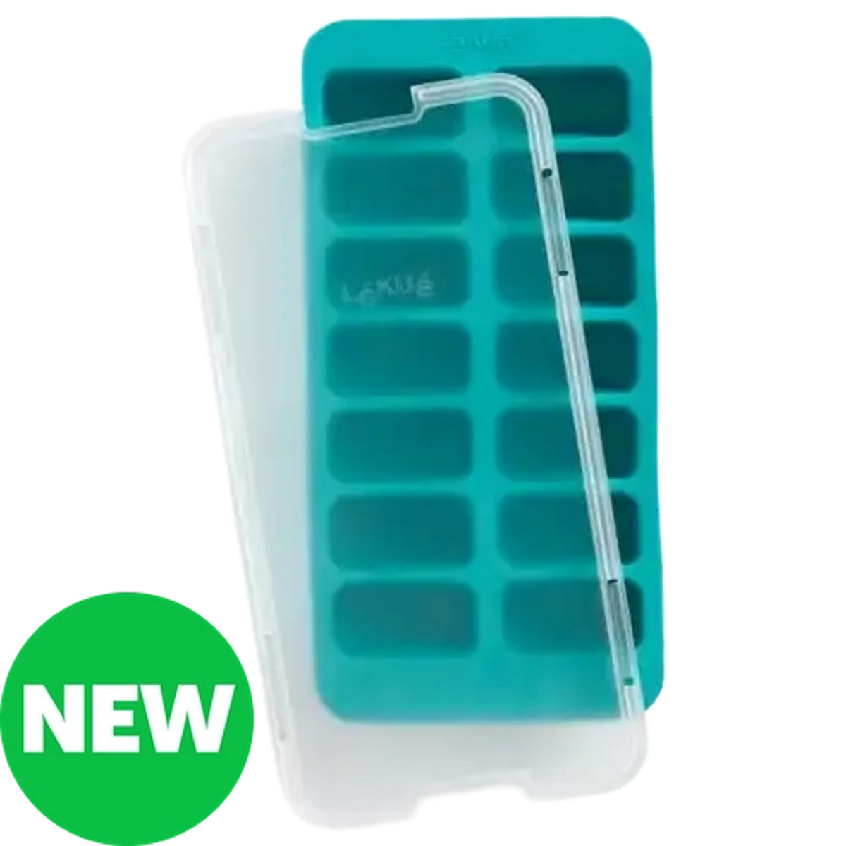 planpo スクエアトレイ　ペールブルー Checkers Sixty60 | Lékué Turquoise Rectangular Ice Cube Tray With Lid