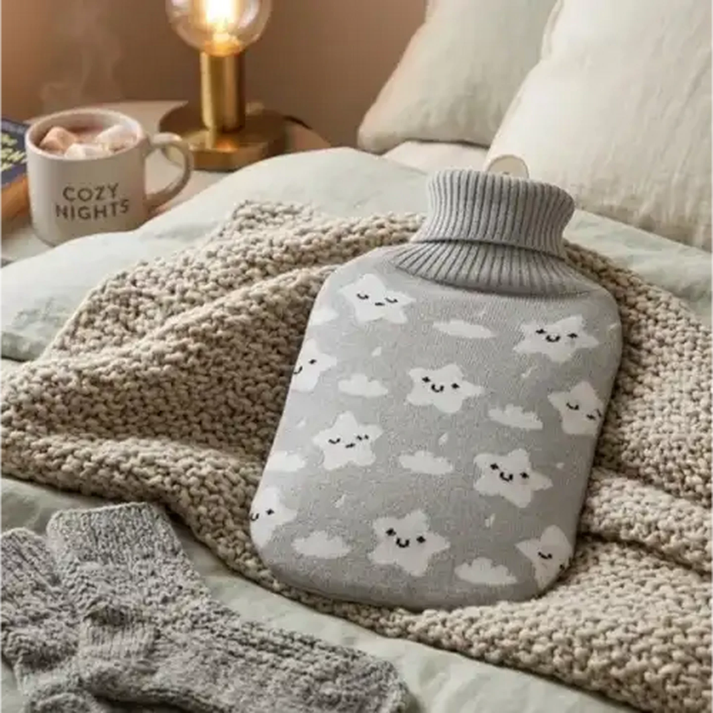 Image of TravelVac Knitted Starry Sky Hot Water Bottle 750ml