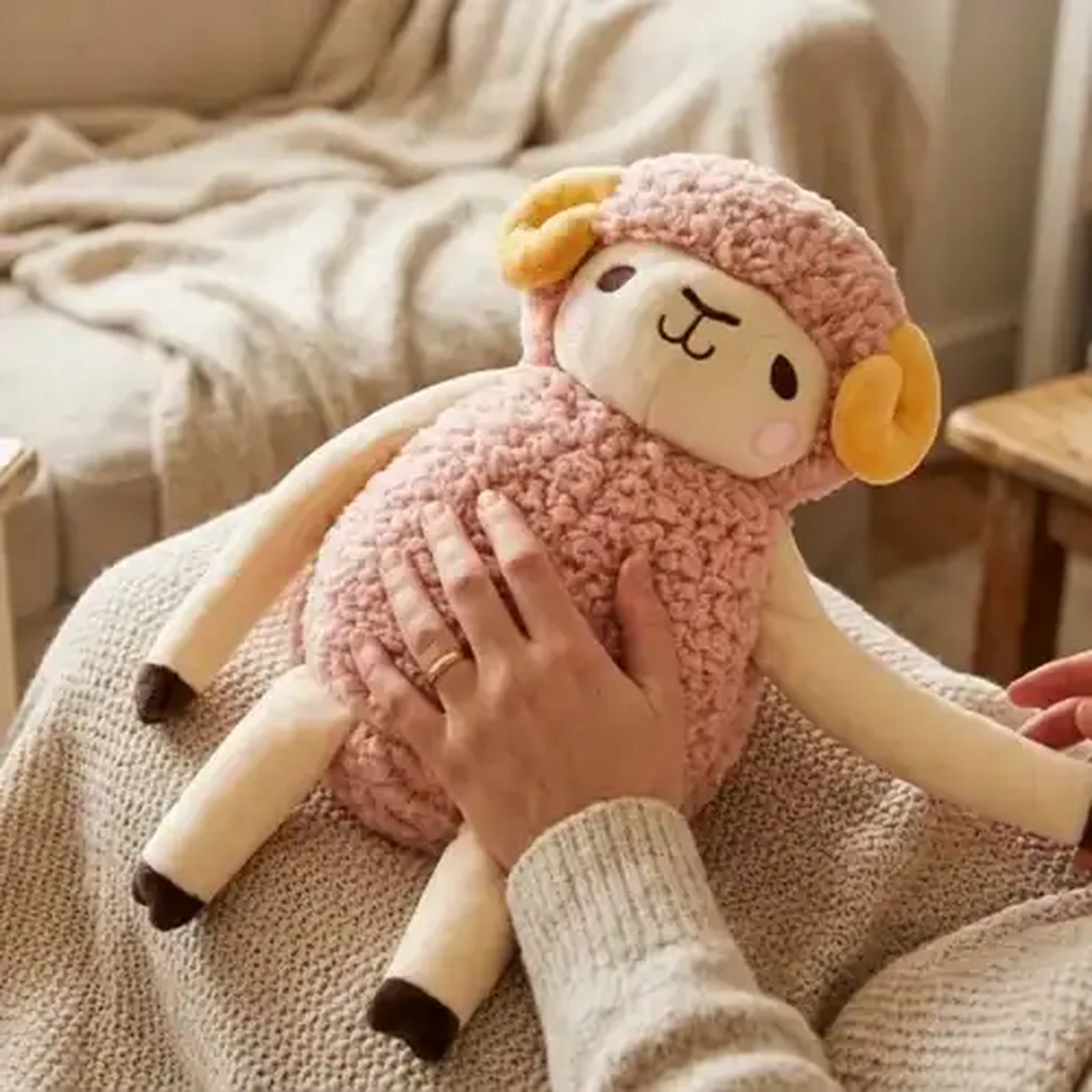 Image of TravelVac Plush Pink Microwaveable Ram