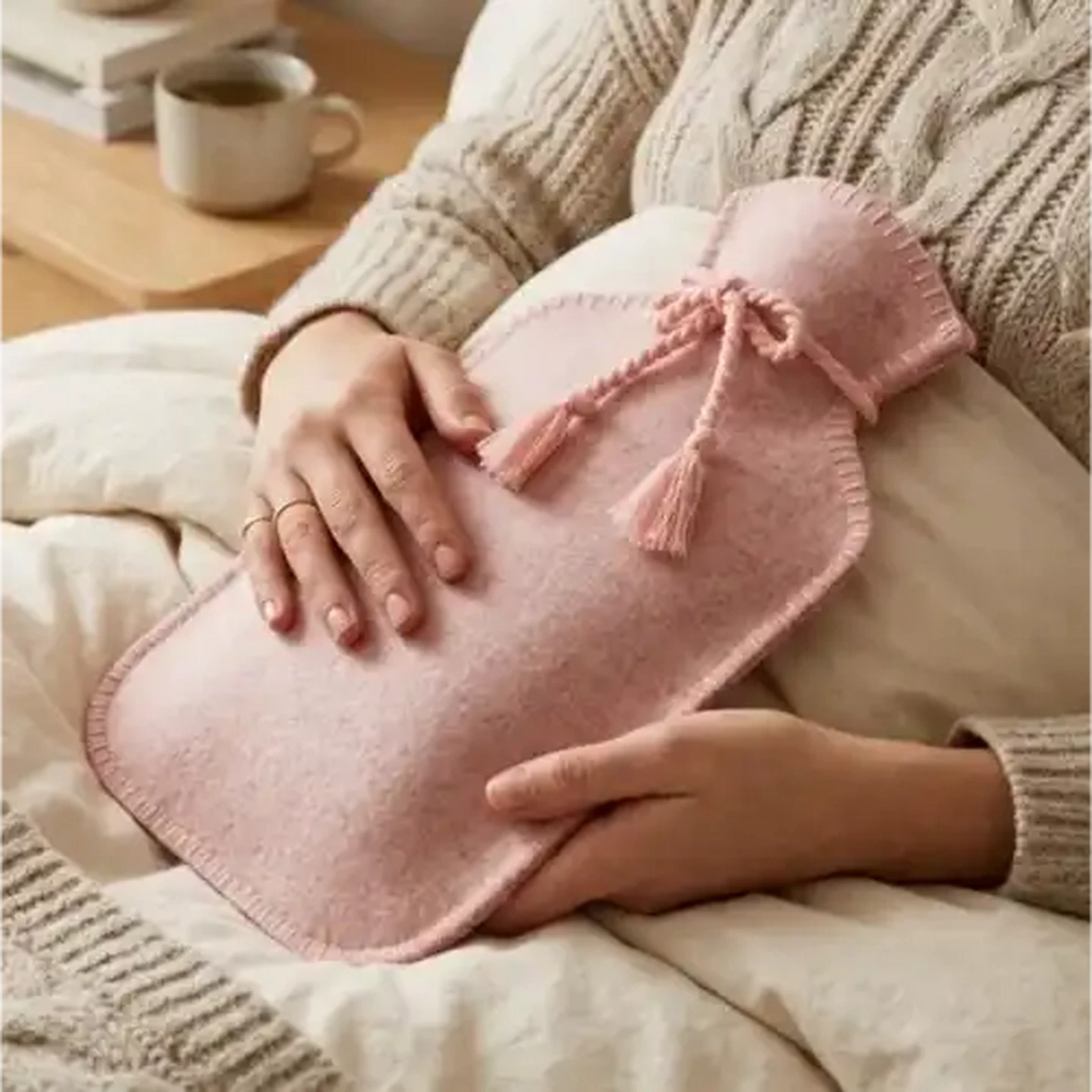 Image of TravelVac Hot Water Bottle With Pink Soft Touch Cover 2L