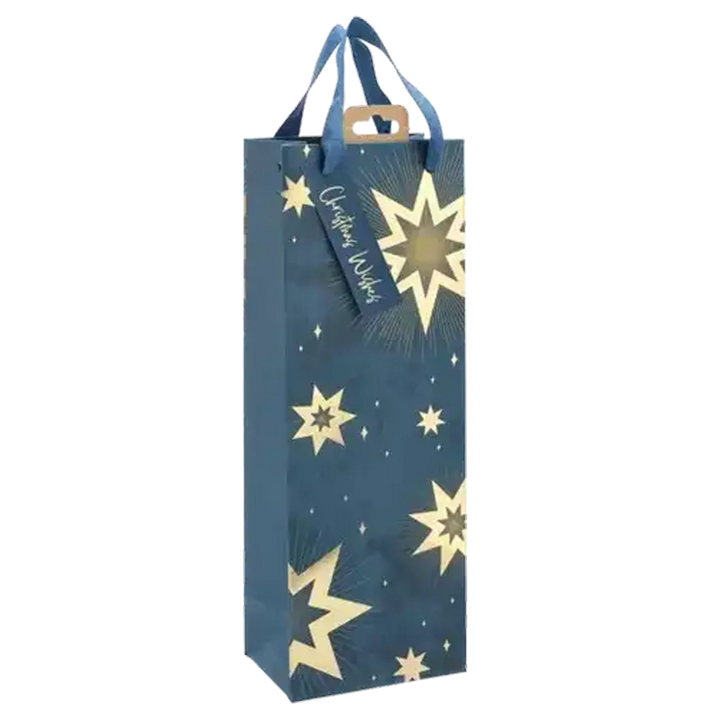 Image of Christmas Foil Bottle Gift Bag