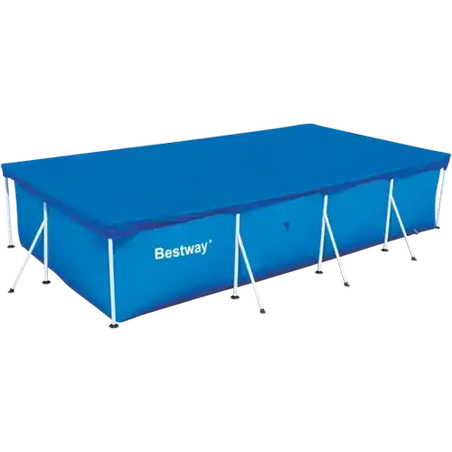 Image of Bestway Flowclear Blue Steel Pro Pool Cover 400 x 211 x 81 cm (Colour May Vary)