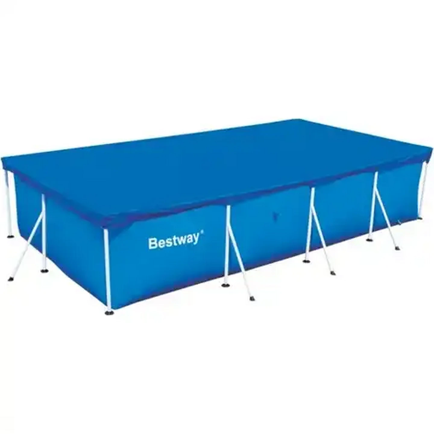 Image of Bestway Flowclear Blue Steel Pro Pool Cover 400 x 211 x 81 cm (Colour May Vary)