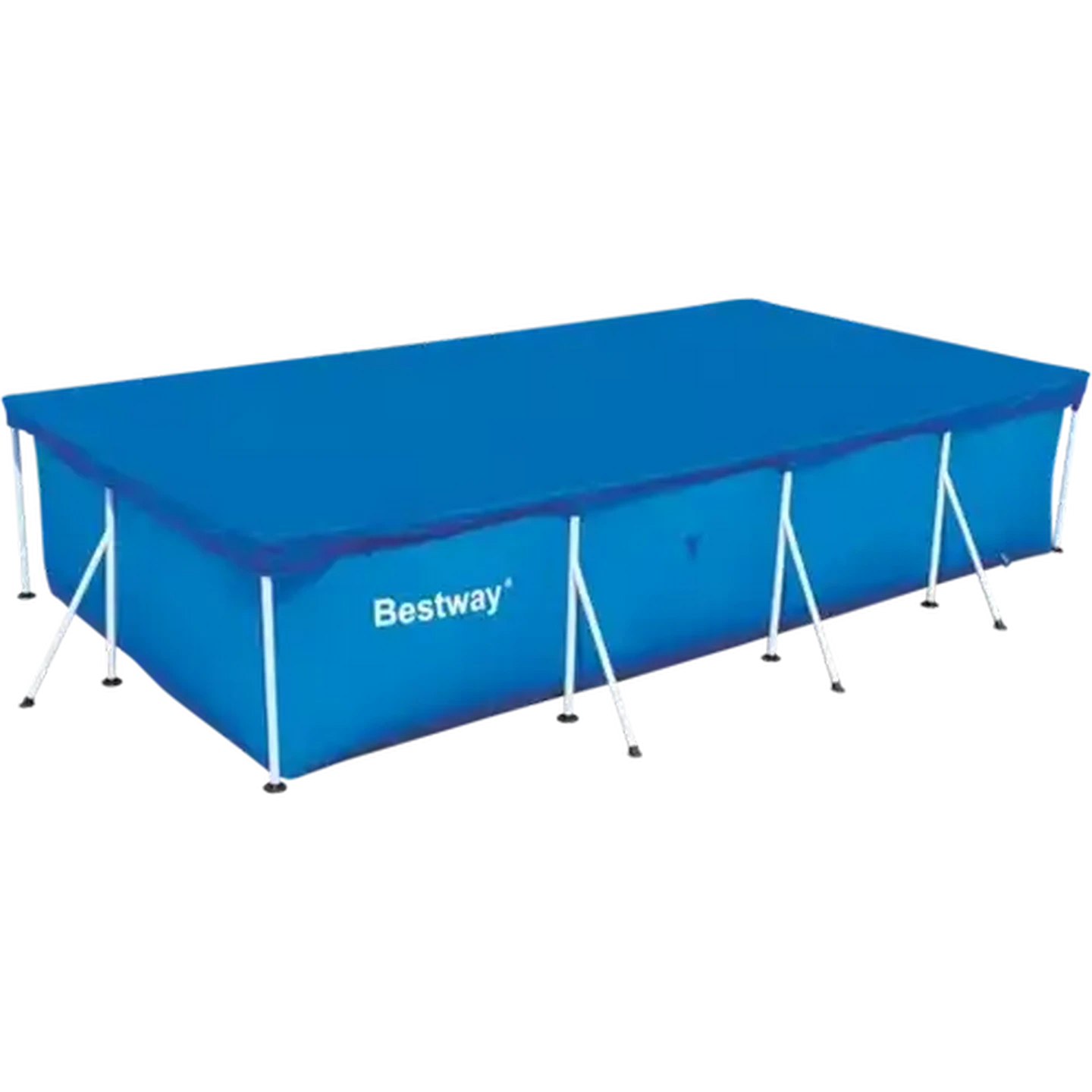 Image of Bestway Flowclear Blue Steel Pro Pool Cover 400 x 211 x 81 cm (Colour May Vary)