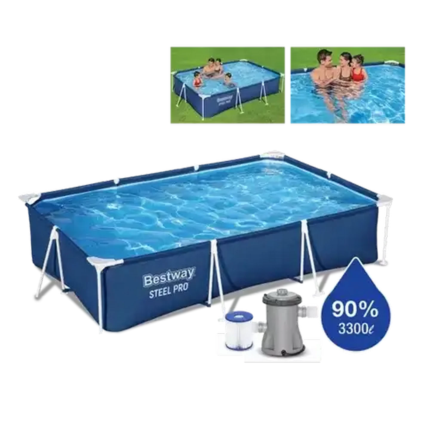 Image of Bestway Steel Pro Pool Set 3m (Colour May Vary)