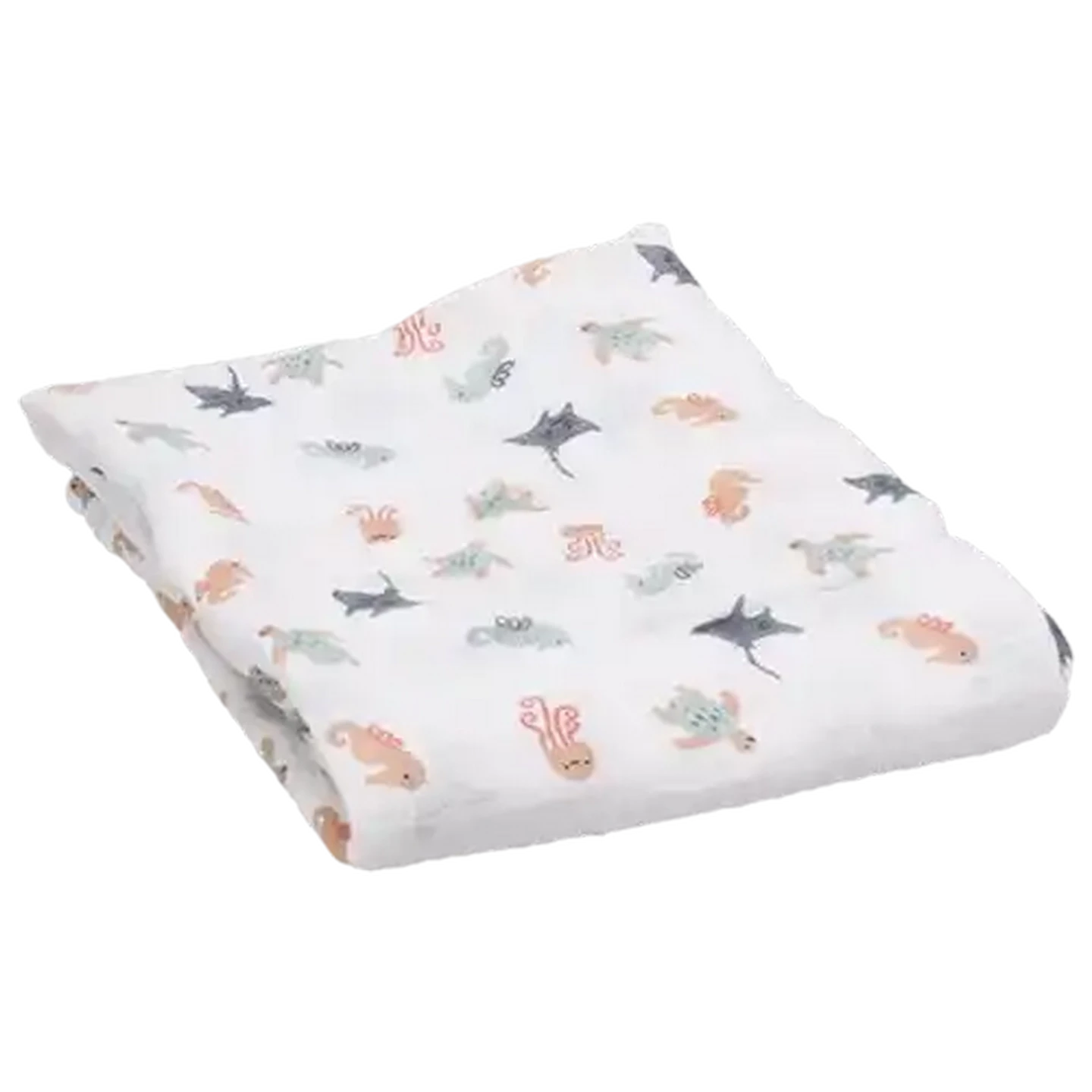 Image of Jolly Tots White Muslin Cotton Blanket 120 x 120cm 2-Pack (Design May Vary)
