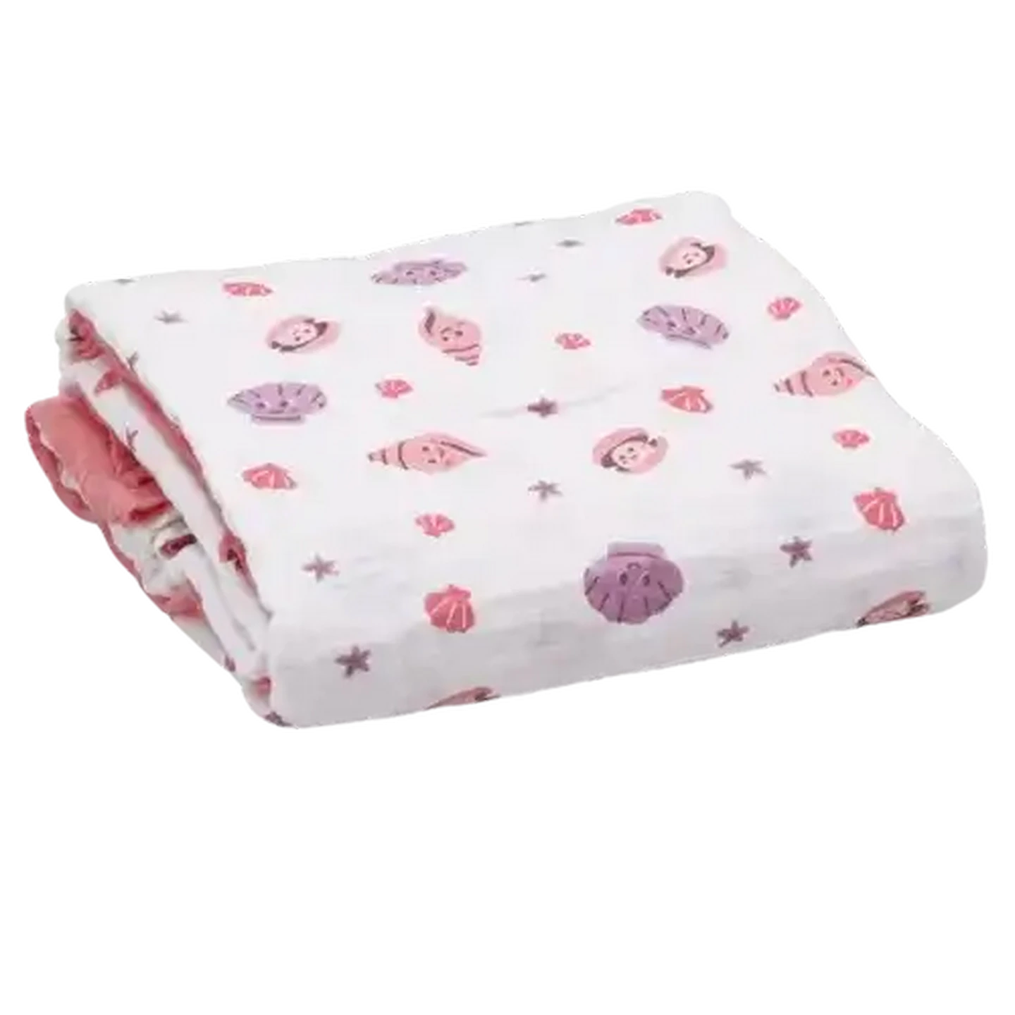 Image of Jolly Tots Grey Muslin Cotton Blanket 120 x 120cm 2-Pack (Design May Vary)