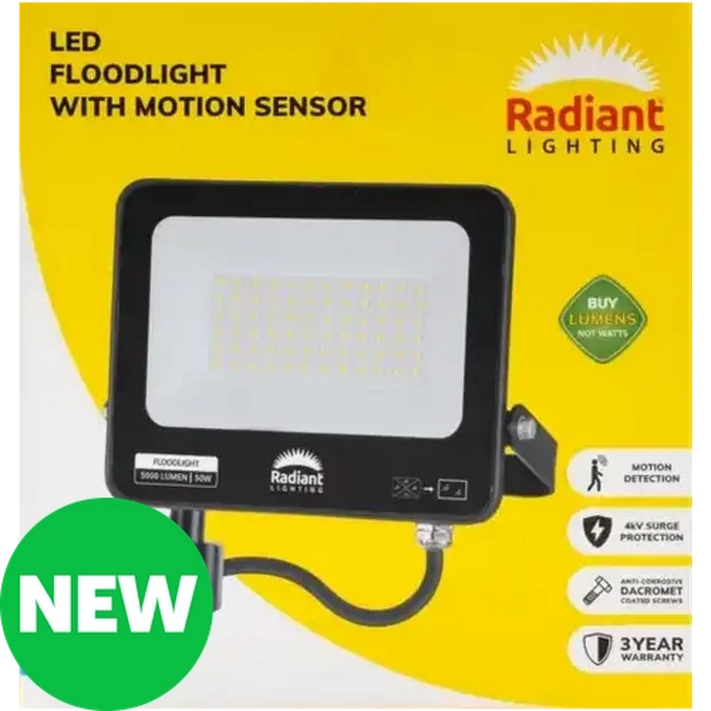 Image of Radiant Lighting LED Floodlight with Motion Sensor