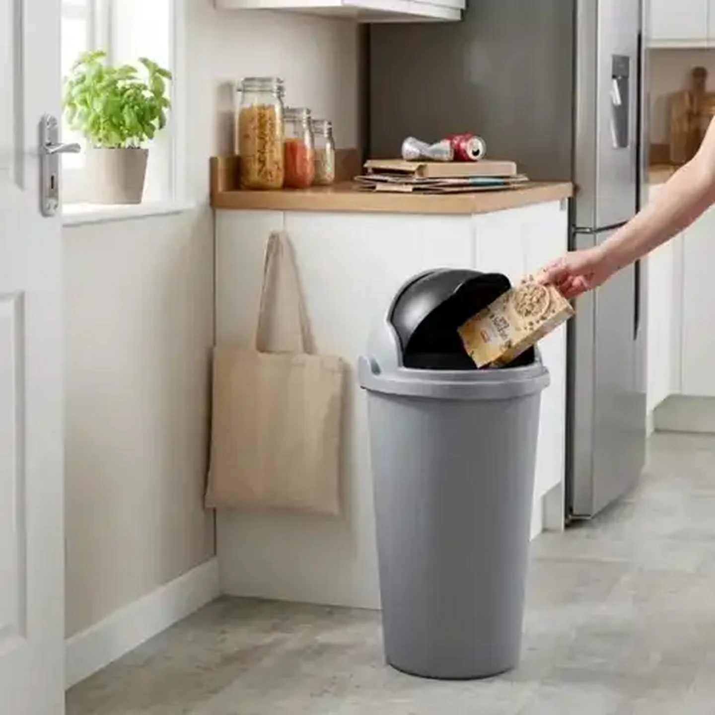 Image of Penflex Plastic Roll-Top Bin 50L