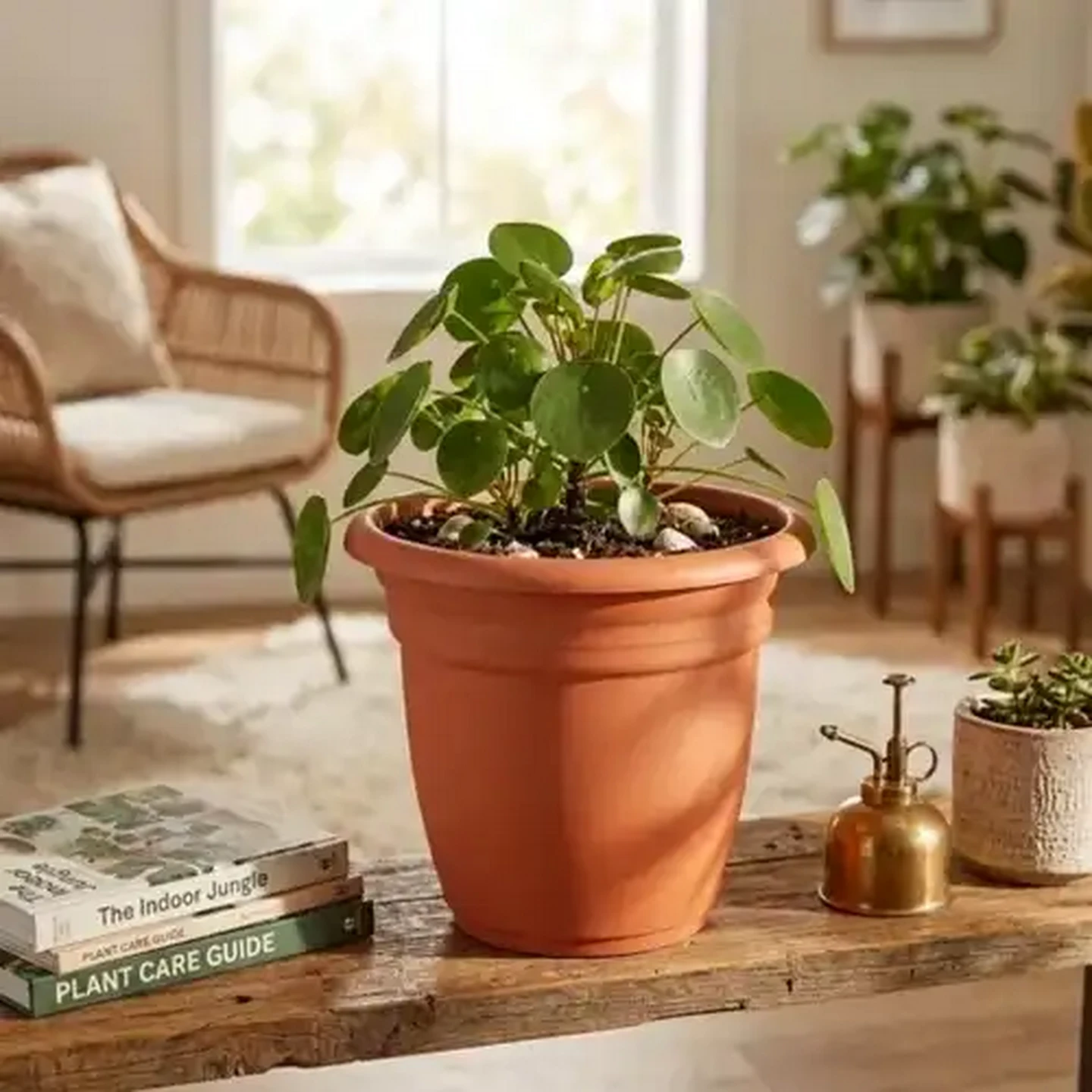 Image of Terracotta Plastic Flower Pot 21cm