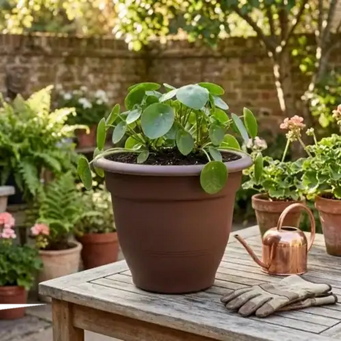 Image of ADDIS Chocolate Brown Venus Plant Pot 32cm