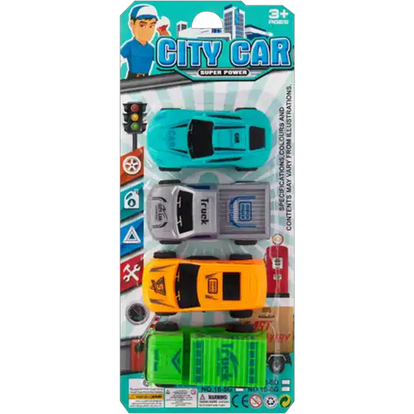 Image of City Car Super Powered Car Set 4-Pack
