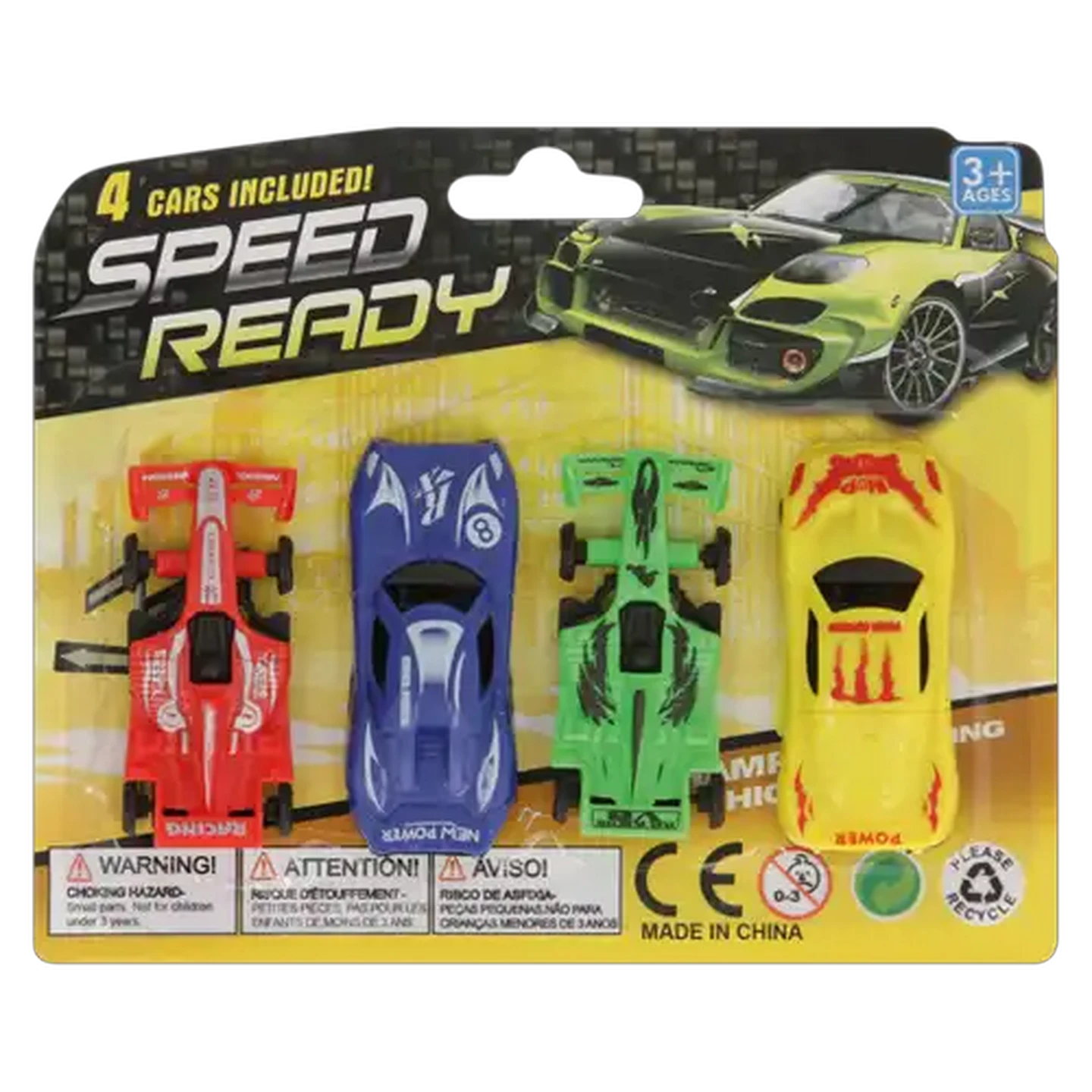 Image of Speed Ready 4-In-1 Toy Car Set 4-Pack
