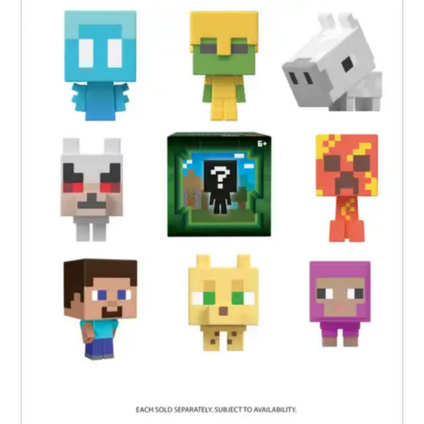 Image of Minecraft Toys Mob Head Mini Figures and Accessories, Collectible Gifts for Kids (Type May Vary)