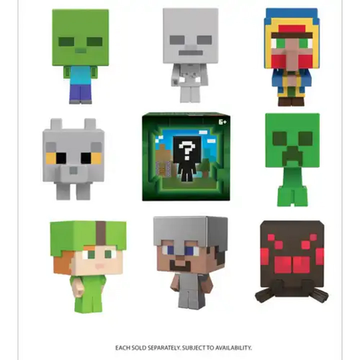 Image of Minecraft Toys Mob Head Mini Figures and Accessories, Collectible Gifts for Kids (Type May Vary)