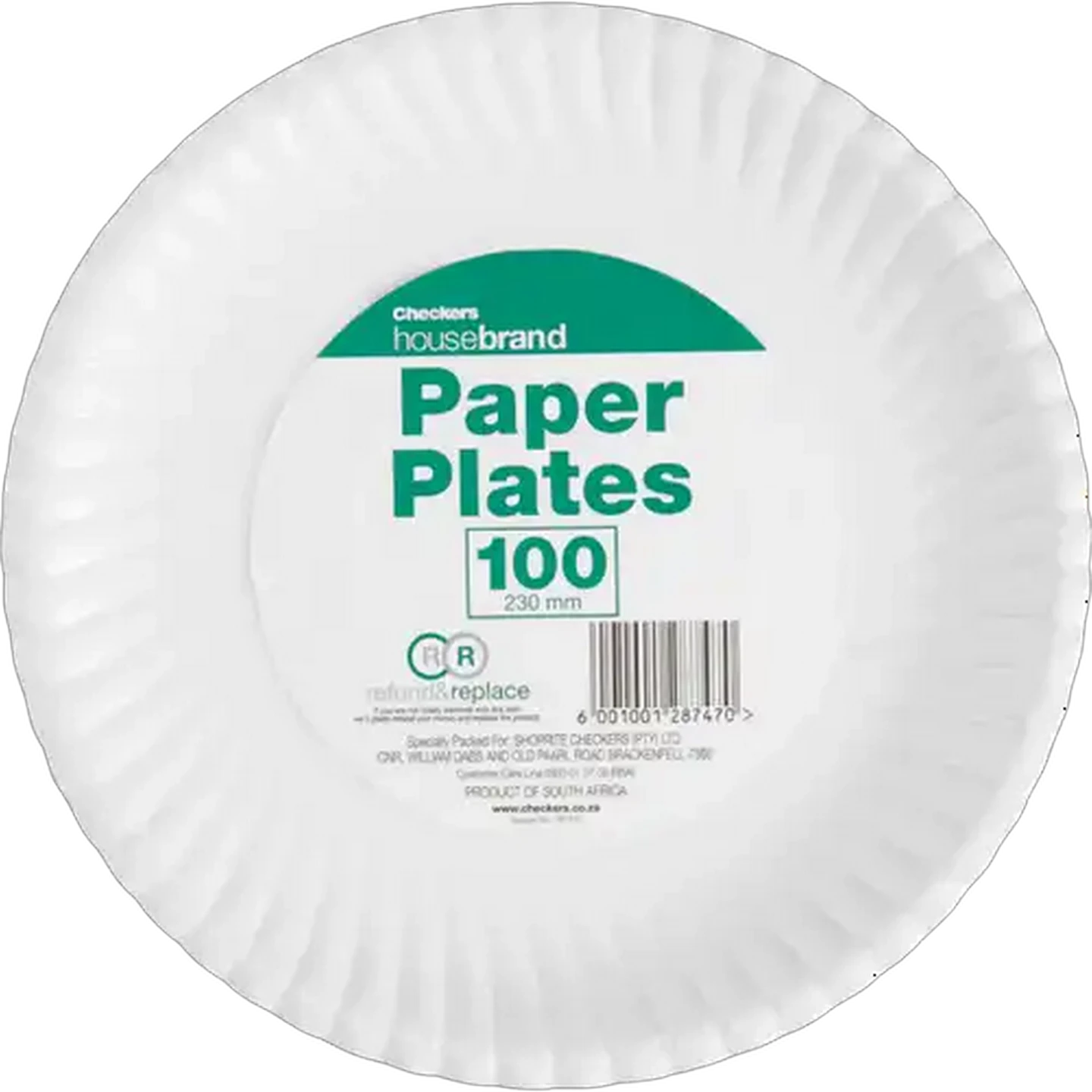 Image of Checkers Housebrand 230mm Paper Plates 100 Pack
