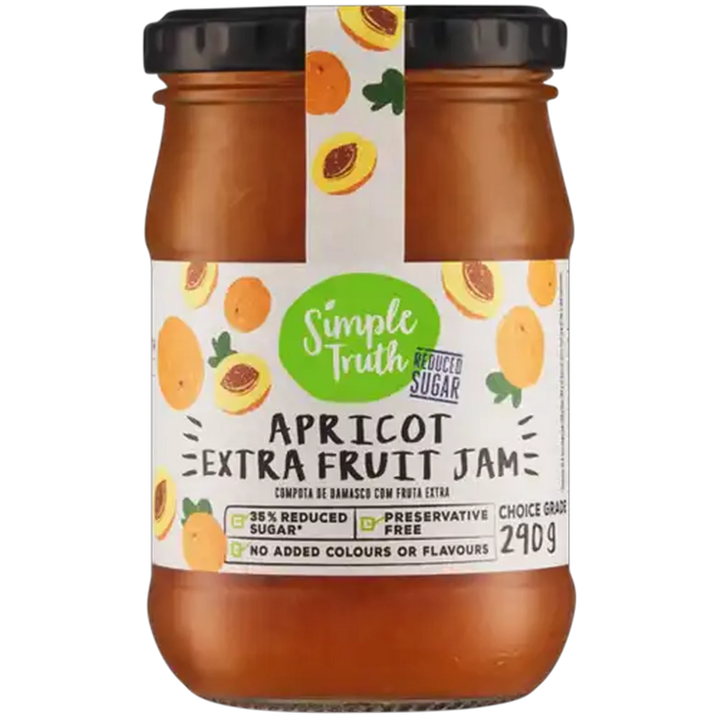 Image of Simple Truth Extra Fruit Apricot Jam 290g