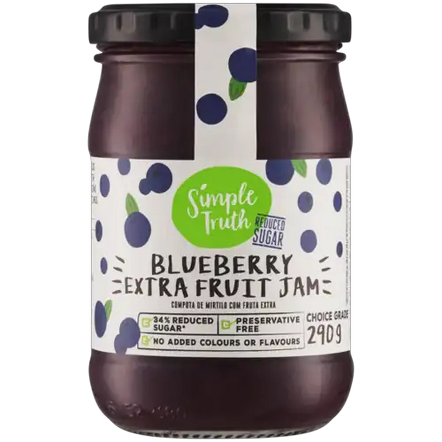 Image of Simple Truth Extra Fruit Blueberry Jam 290g