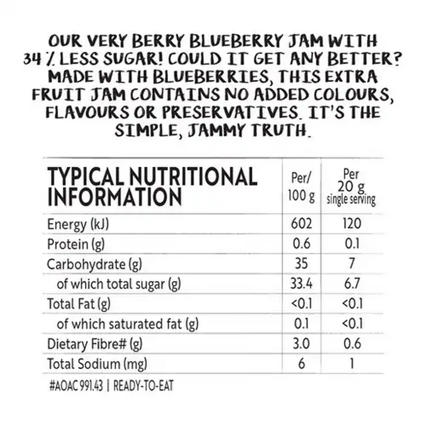 Image of Simple Truth Extra Fruit Blueberry Jam 290g