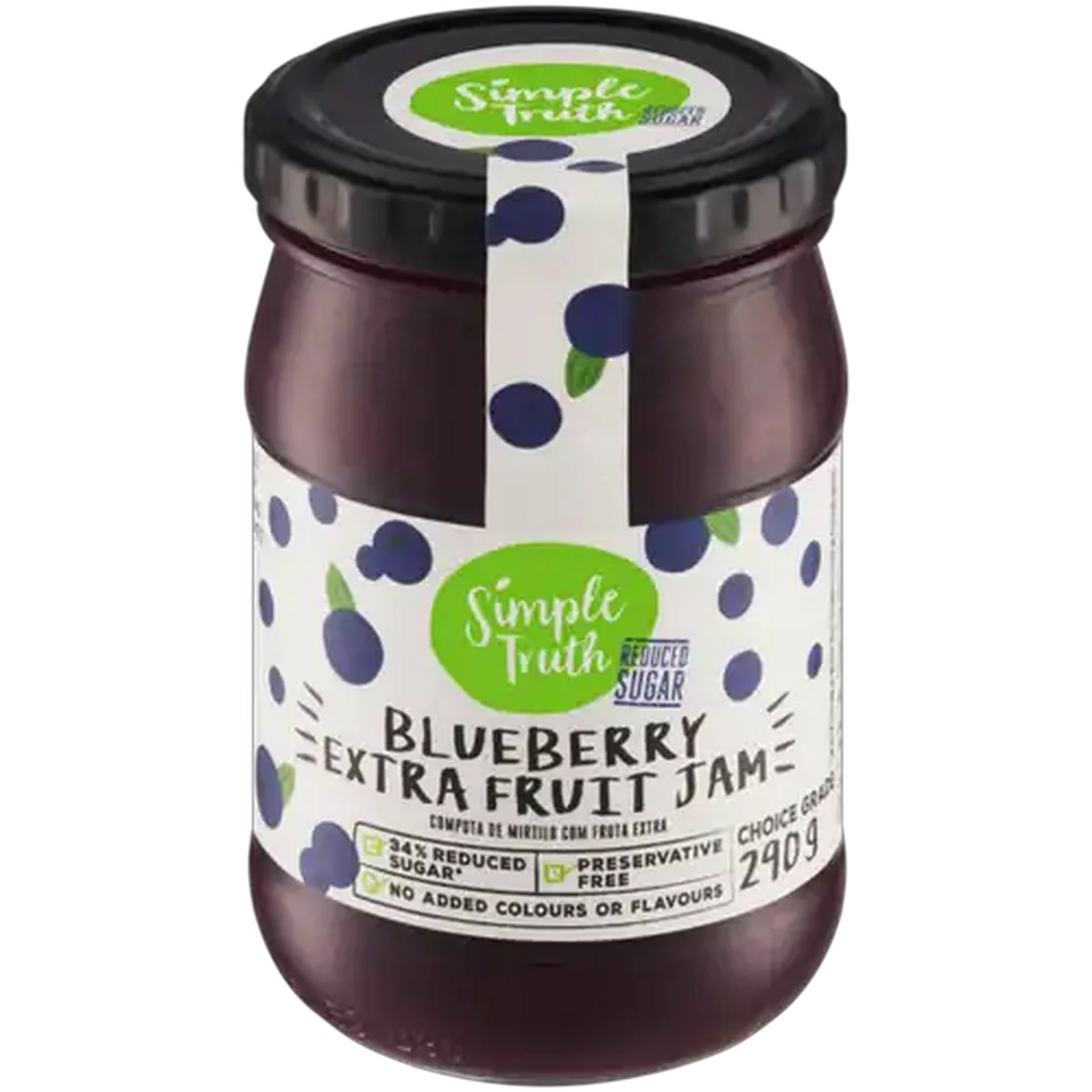 Image of Simple Truth Extra Fruit Blueberry Jam 290g