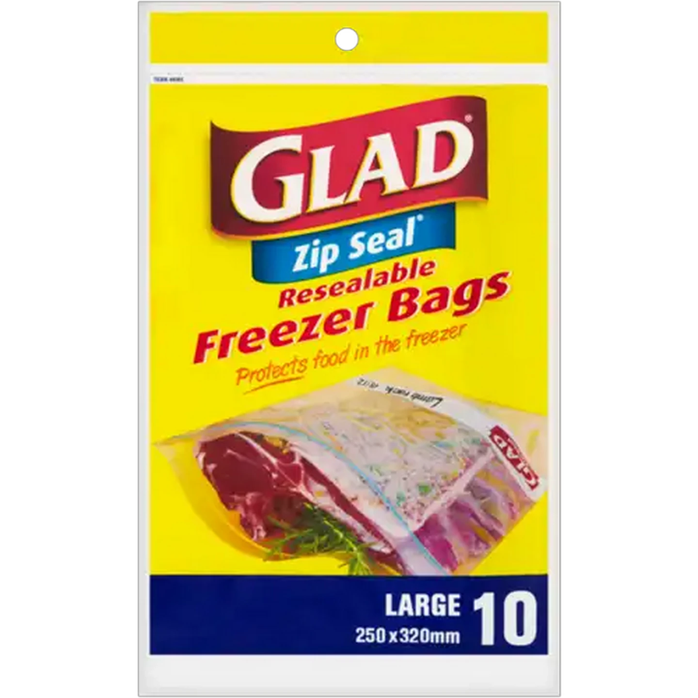 Image of Glad Resealable Freezer Bags 10s