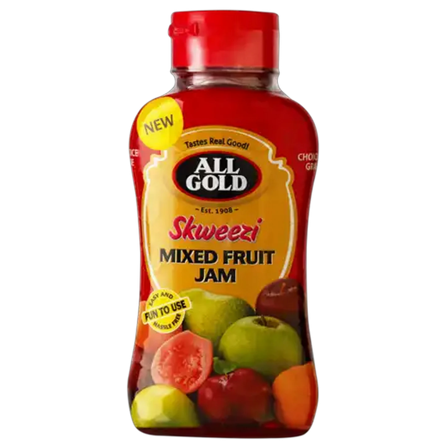 Image of ALL GOLD Skweezi Mixed Fruit Jam Bottle 460g