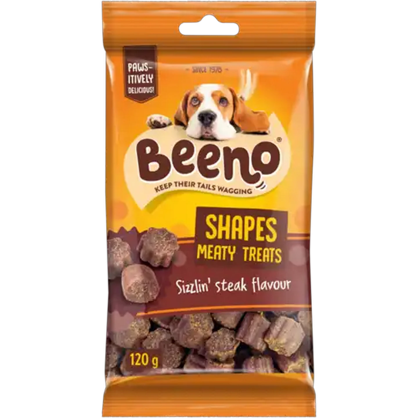 Image of BEENO Shapes Sizzlin' Steak Flavour Meaty Treats 120g