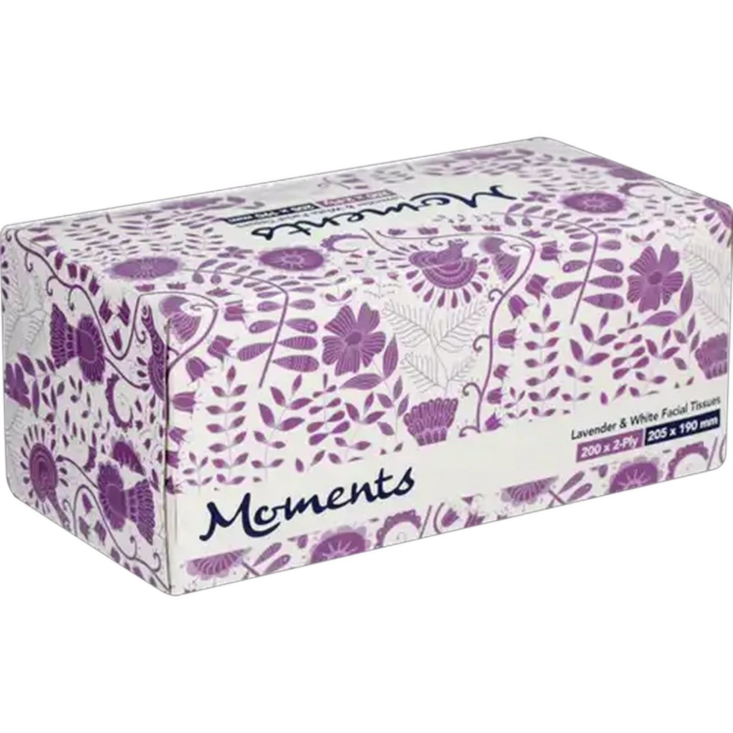 Image of Moments Lavender & White Facial Tissues 200 Pack