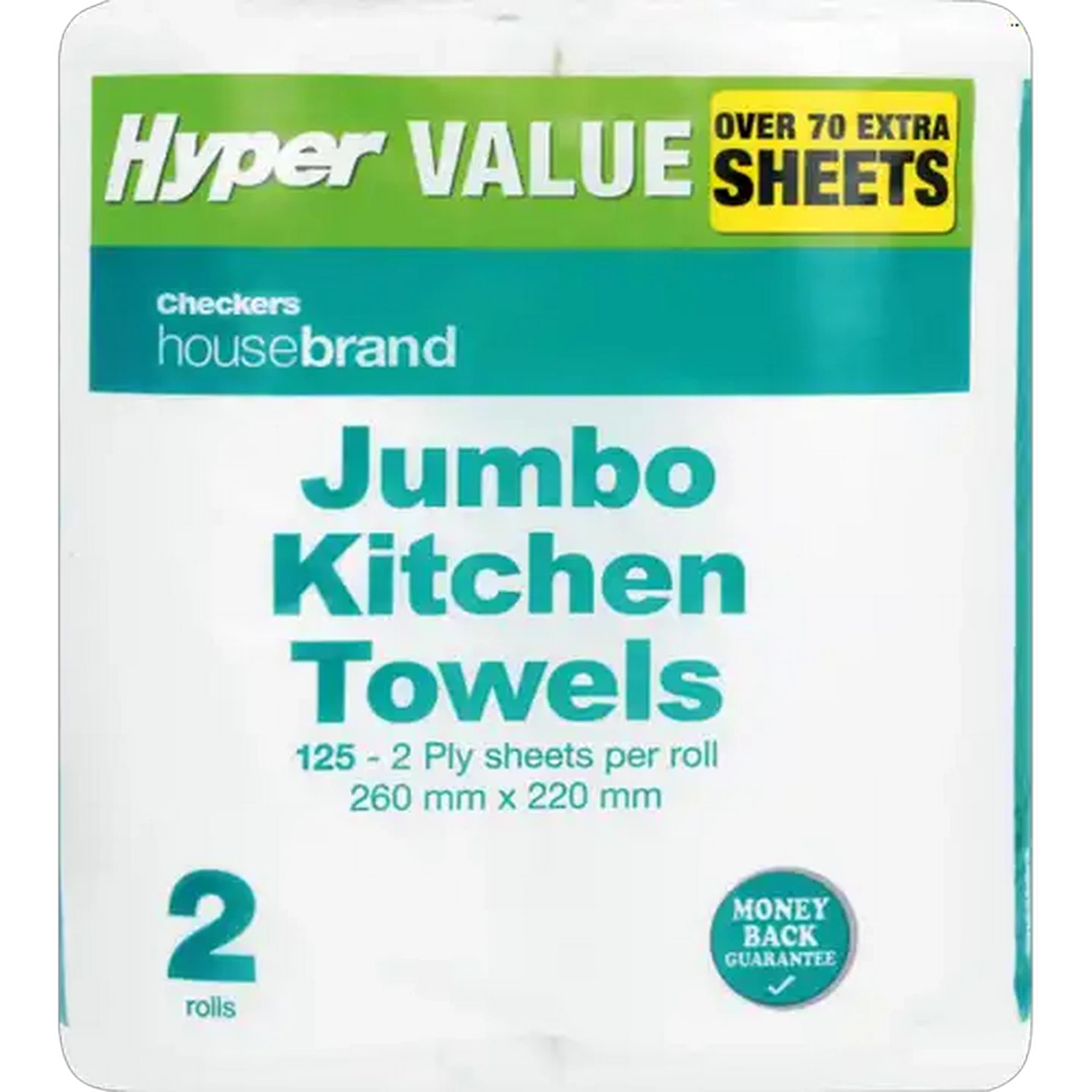 Image of Hyper Value Checkers Housebrand Jumbo Roller Towels 2 Pack