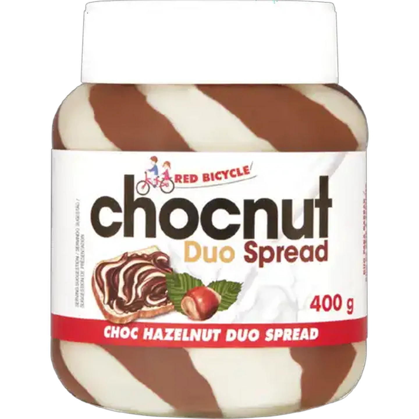 Image of Red Bicycle Hazelnut Duo Chocolate Spread 400g