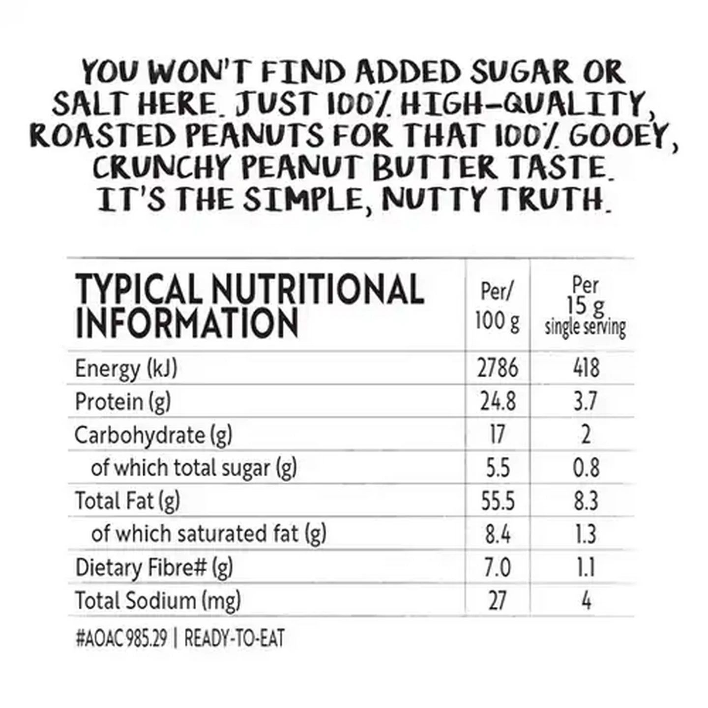 Image of Simple Truth Reduced Sugar 100% Roasted Crunchy Peanut Butter 400g