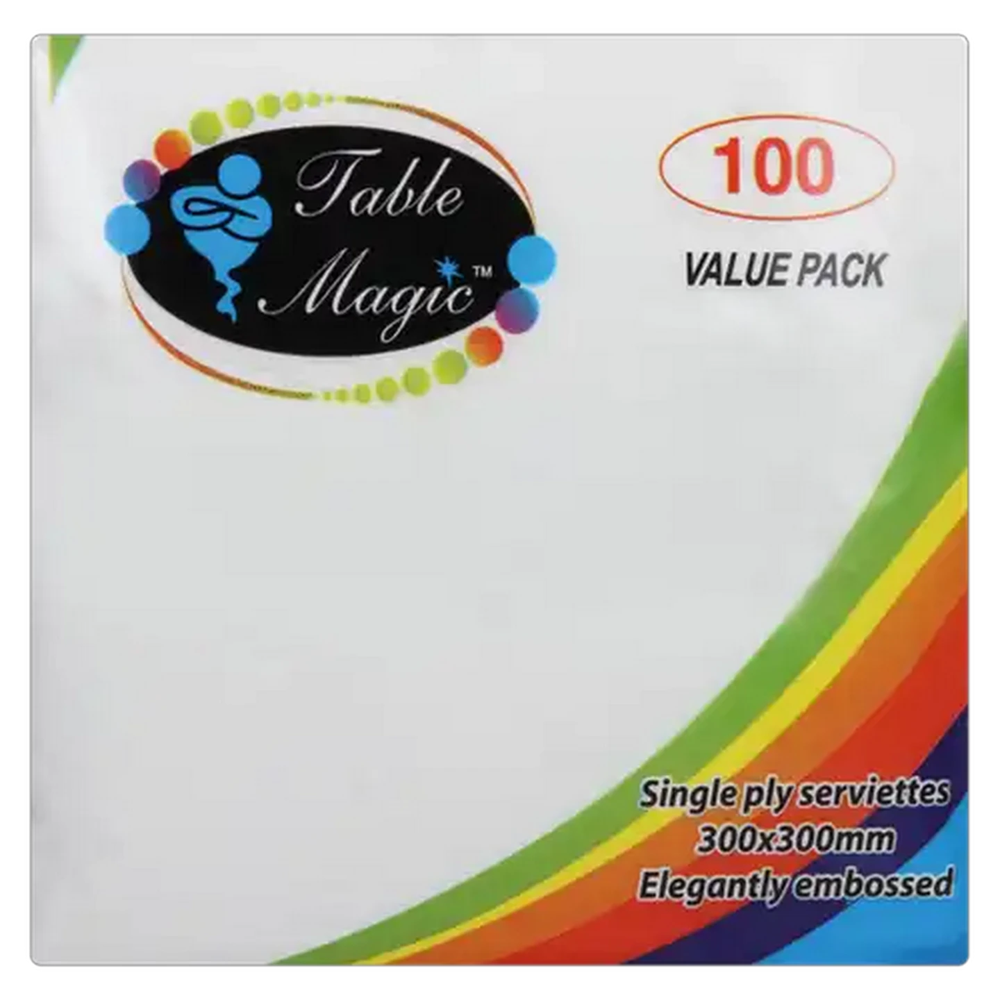 Image of Table Magic 1 Ply White Serviettes 100 Pack