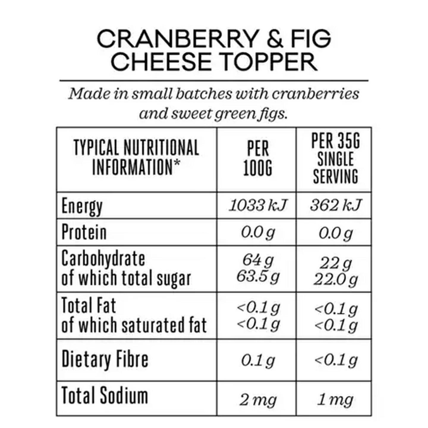Image of Forage And Feast Cranberry & Fig Cheese Topper 170g