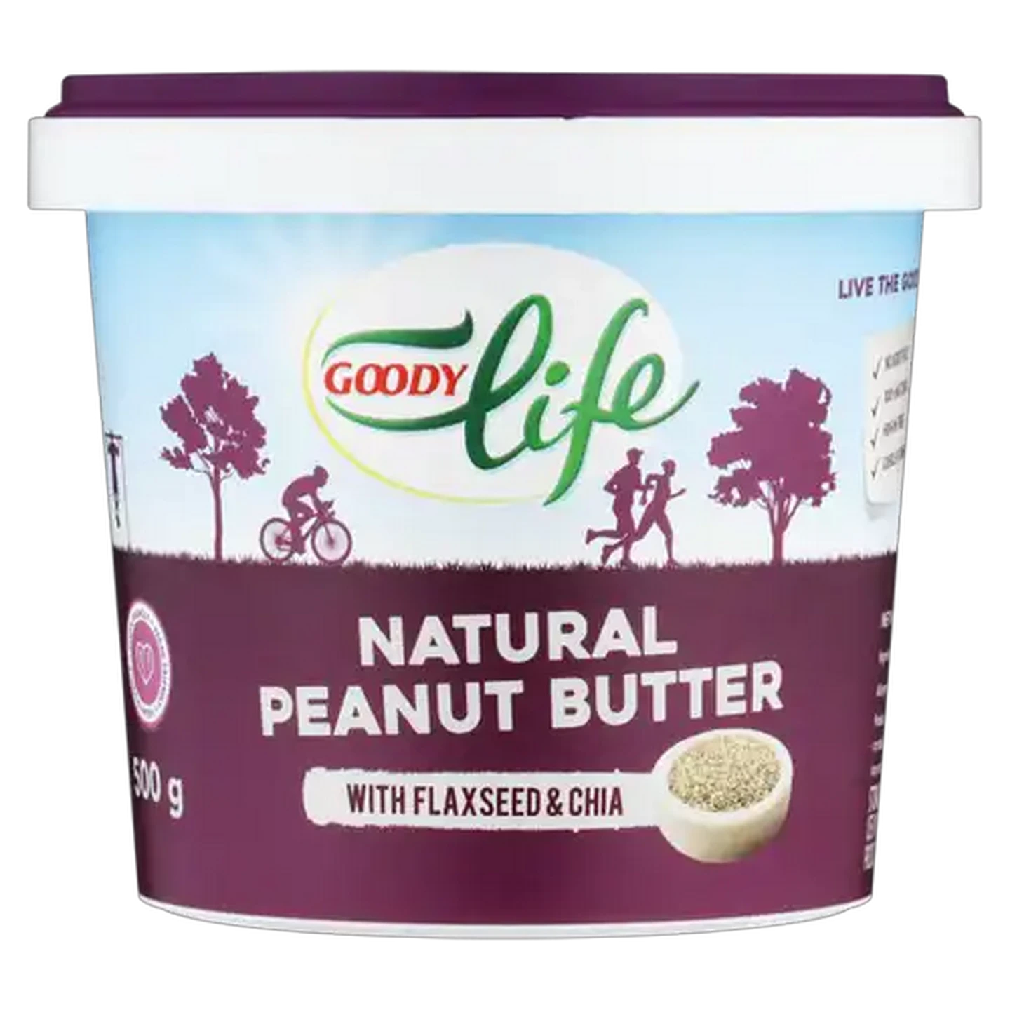 Image of Goody Life Natural Peanut Butter with Flaxseed & Chia 500g