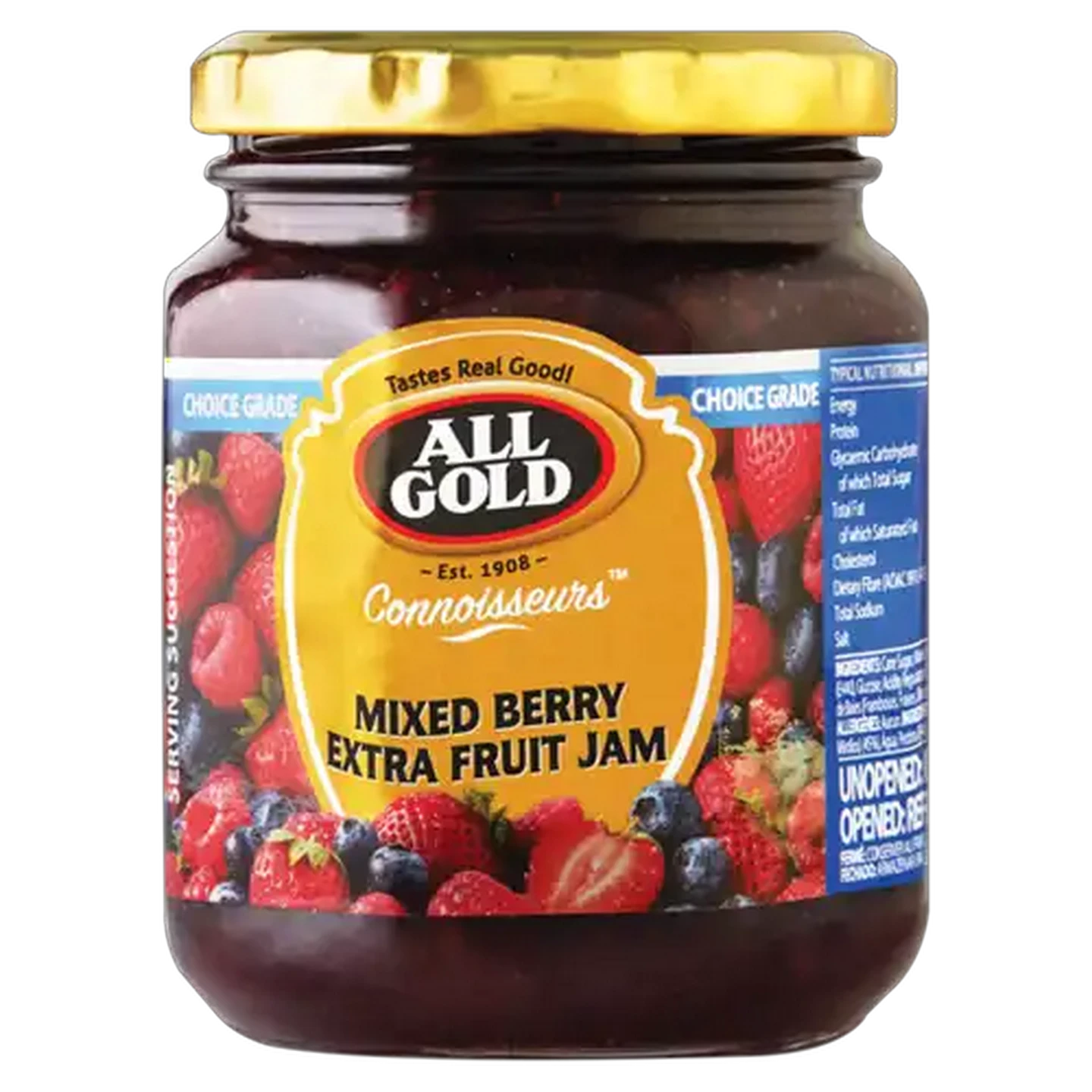 Image of ALL GOLD Mixed Berry Extra Fruit Jam Jar 320g
