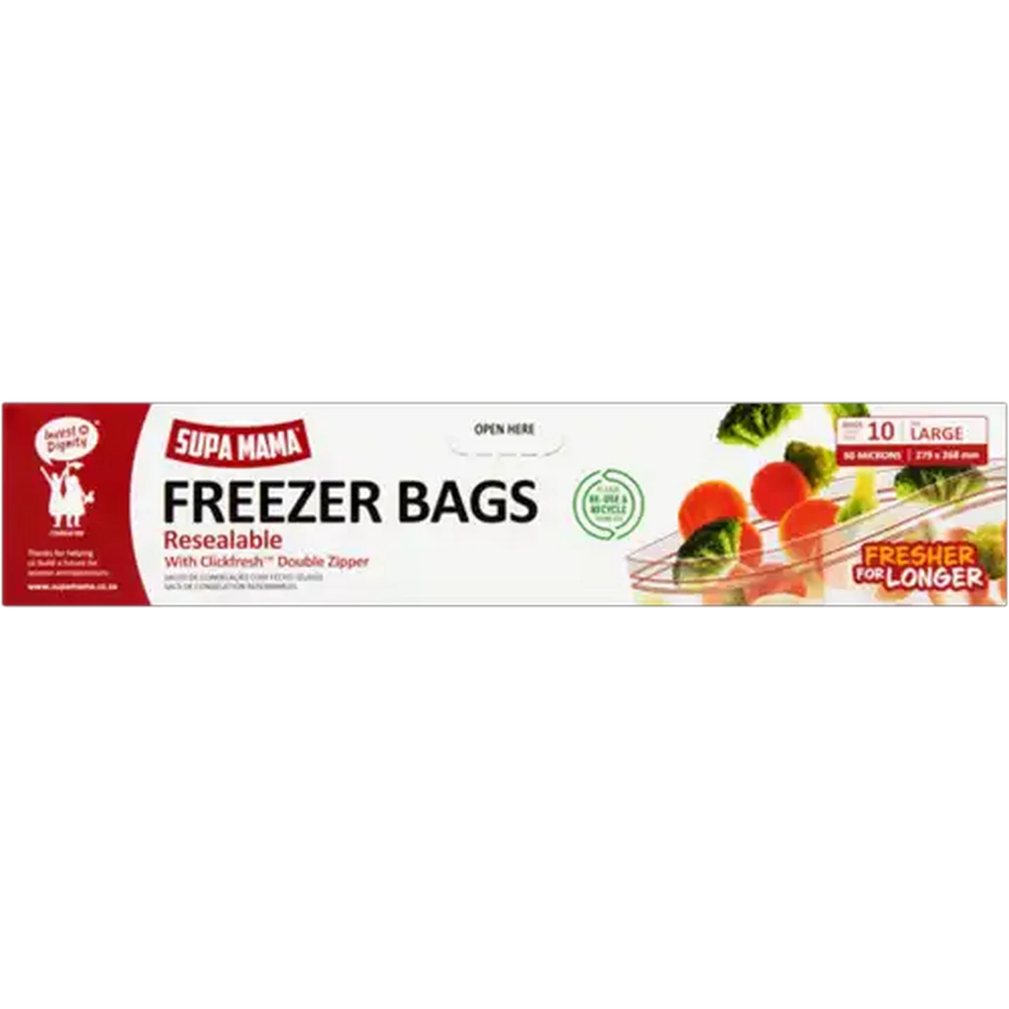 Checkers Sixty60 | Supa Mama Large Resealable Freezer Bags 10 Pack