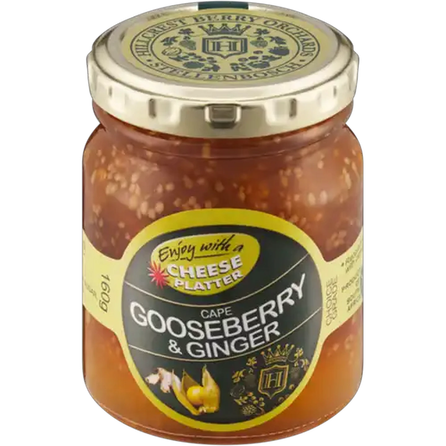 Image of Hillcrest Berry Orchards Gooseberry & Ginger Jam Jar 160g