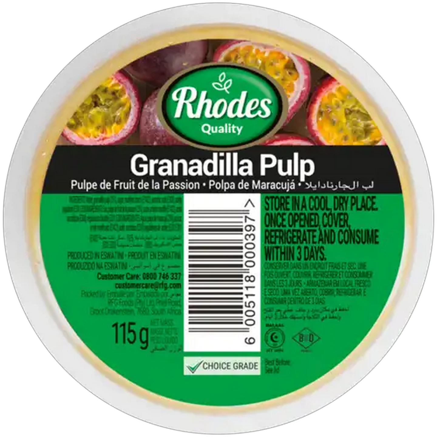 Image of Rhodes Quality Granadilla Pulp 115g