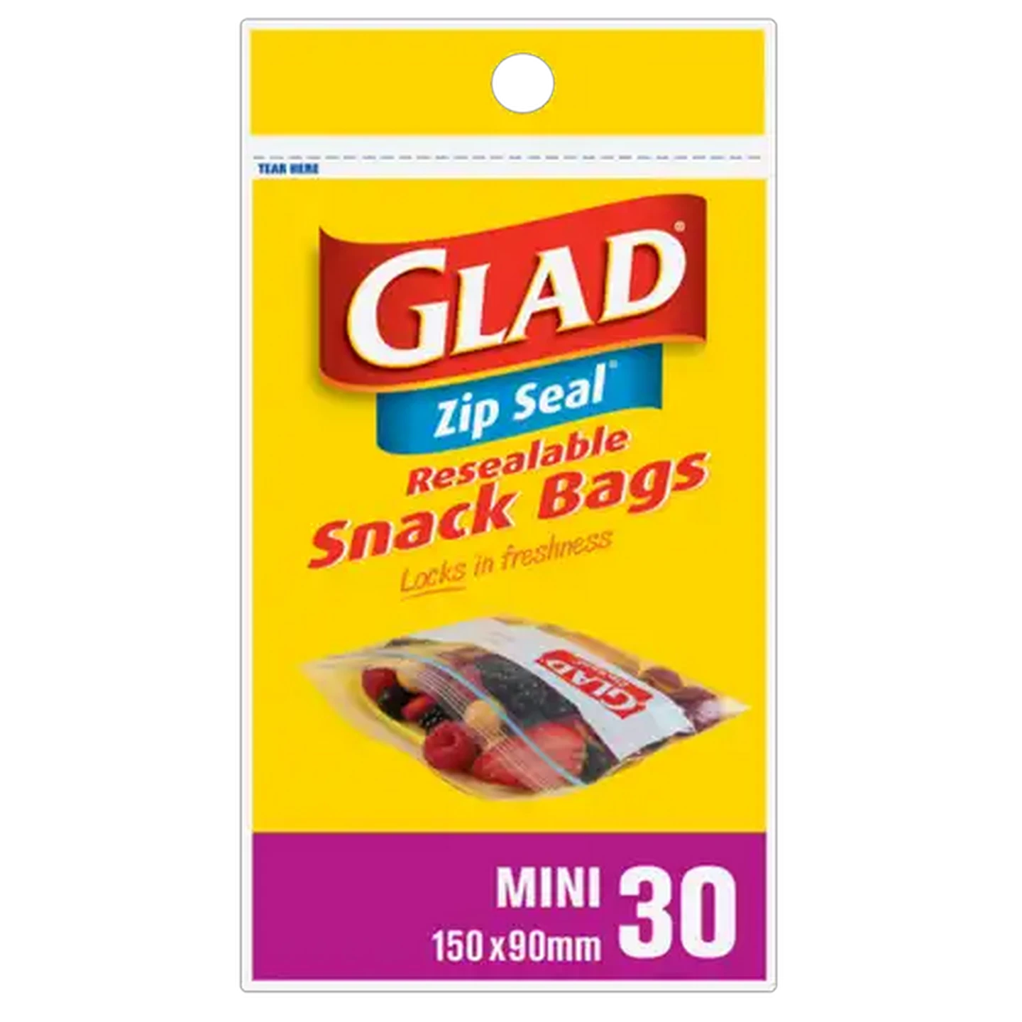 Image of Glad Zip Seal Mini Bags 30 Pack