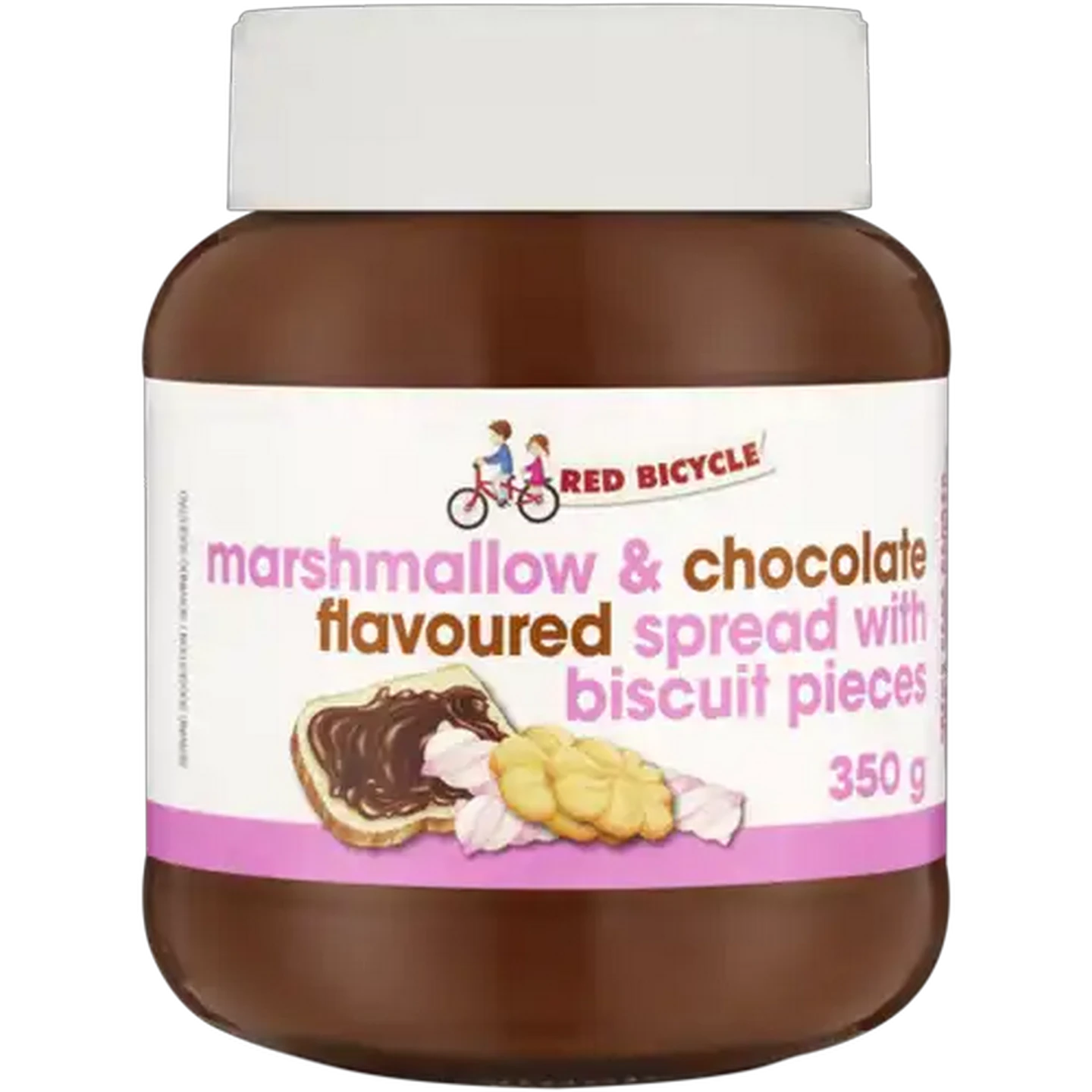 Image of Red Bicycle Mallow Flavoured Butter Cookie & Chocolate Spread 350g