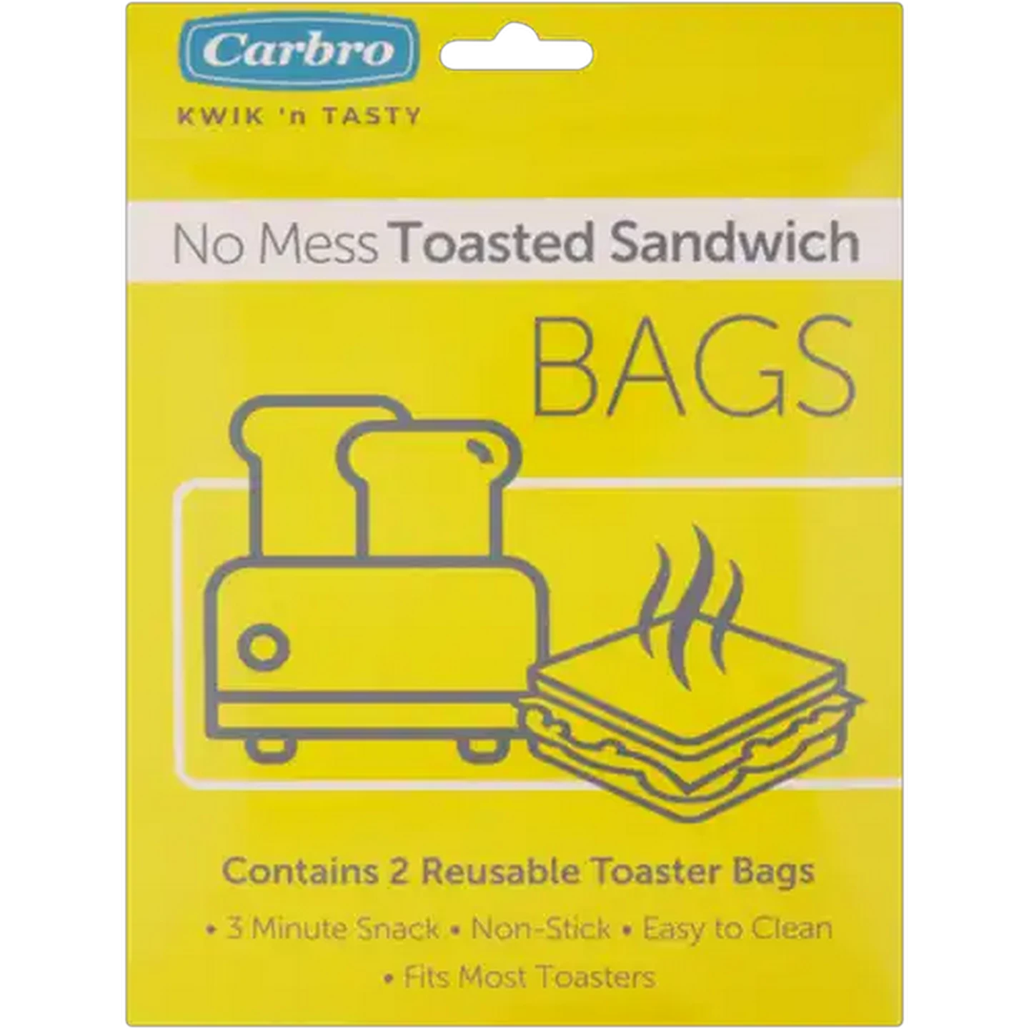 Image of Carbro KWIK N TASTY Reusable Toasted Sandwich Bags 2 Pack