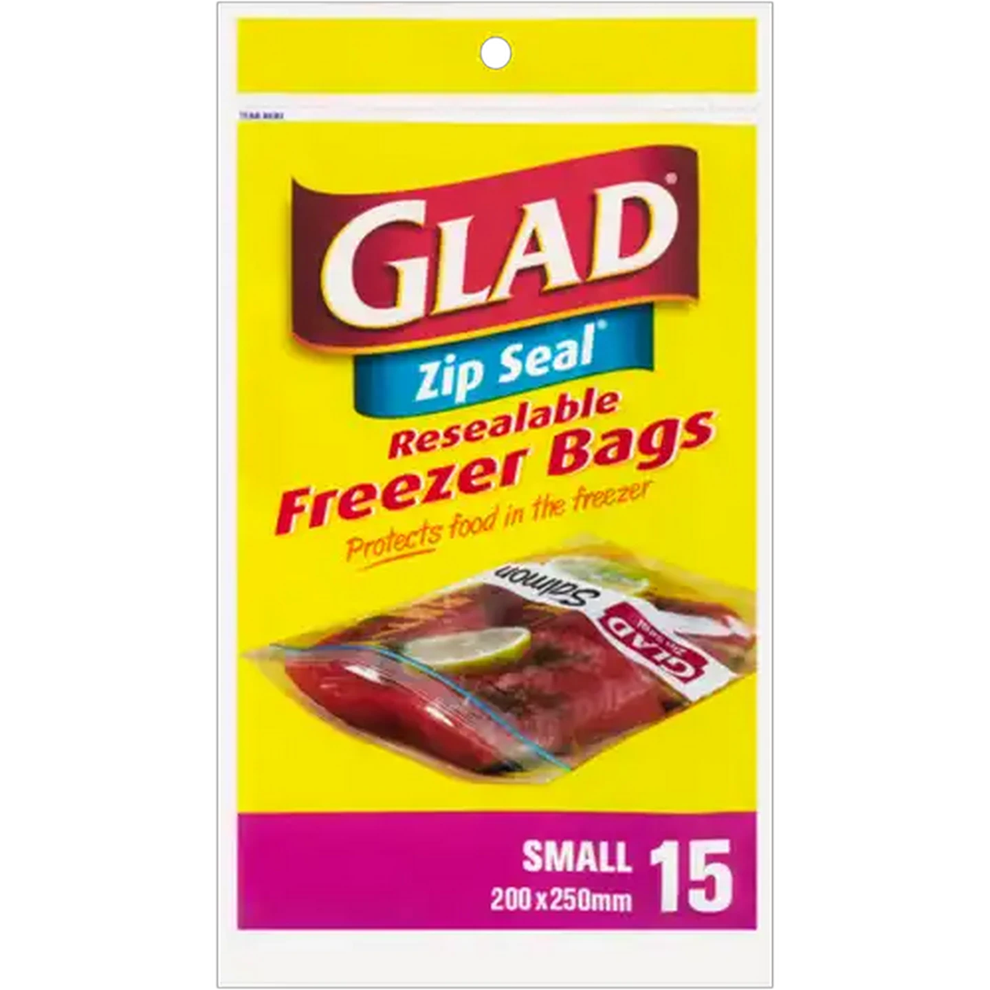 Image of Glad Zip Seal Resealable Freezer Bags 15 Pack