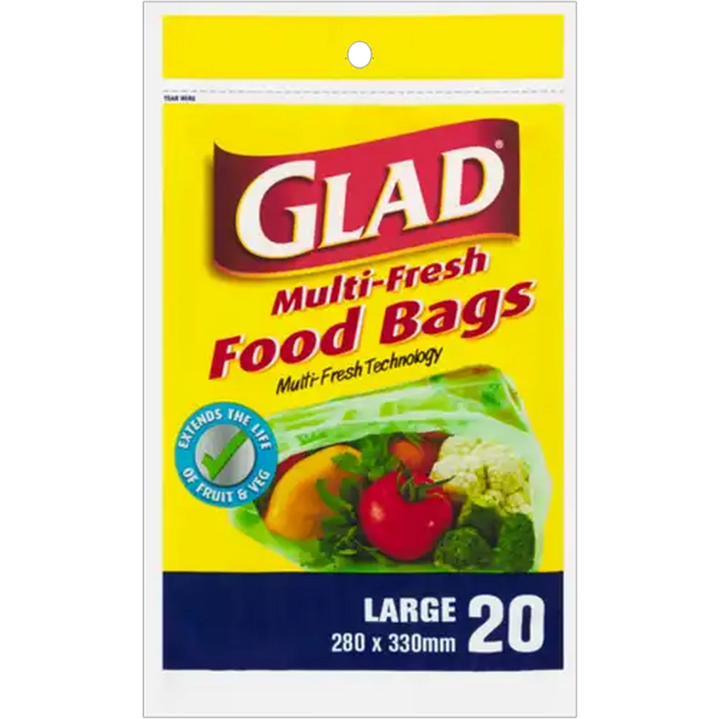 Image of Glad Multi-Fresh Food Bags 20 Pack