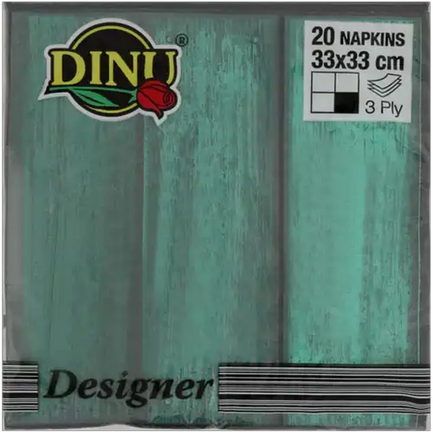 Image of Dinu Designer Luncheon Blue M Strip 3 Ply Napkins 20 Pack