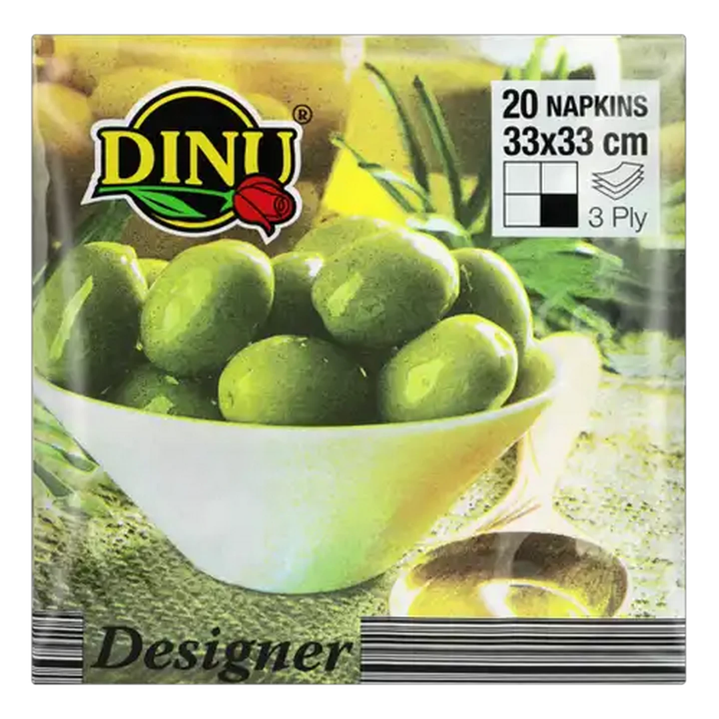Image of Dinu 3 Ply Designer Napkins 20 Pack