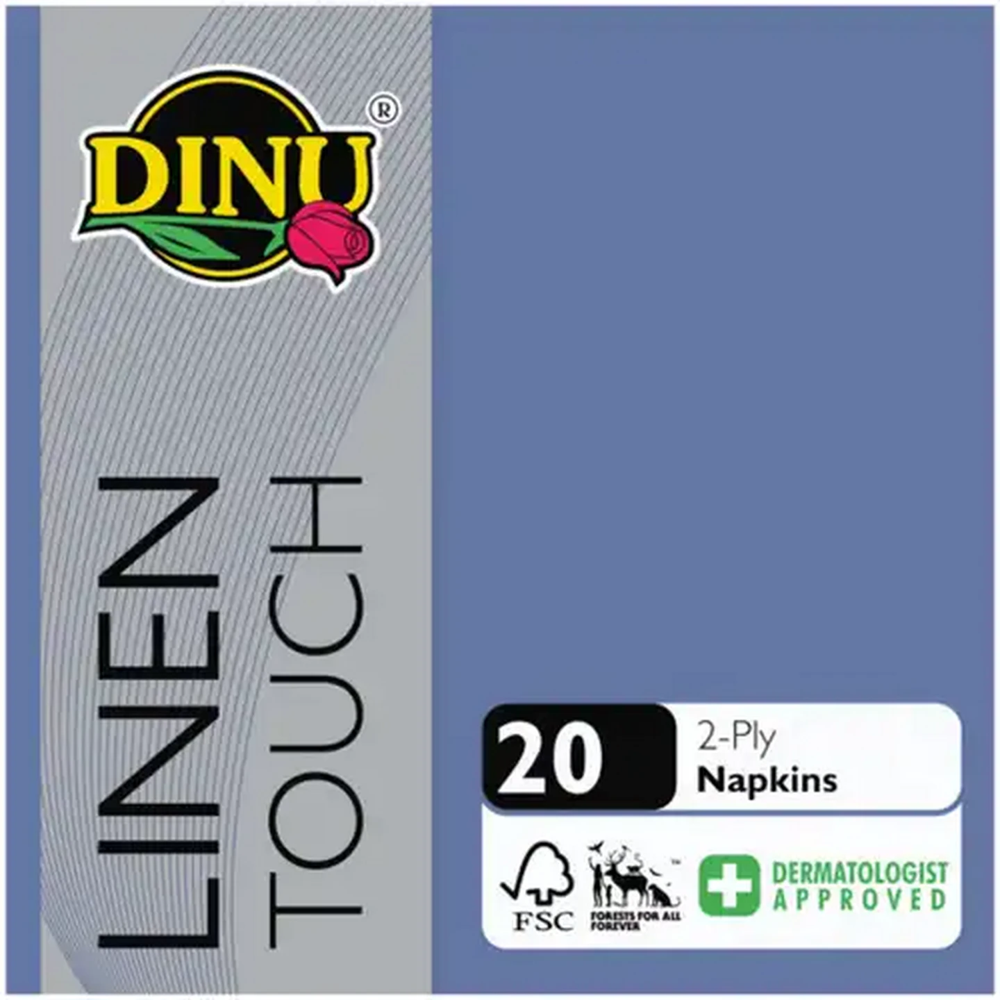 Image of Dinu Blue 2-Ply Linen Touch Napkins 20 Pack