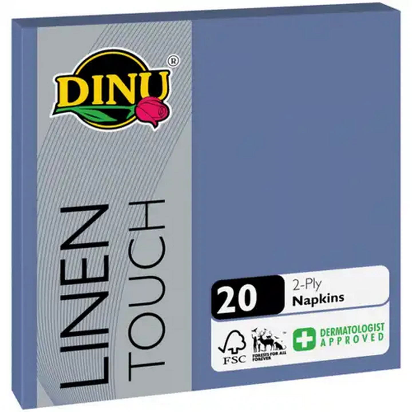 Image of Dinu Blue 2-Ply Linen Touch Napkins 20 Pack
