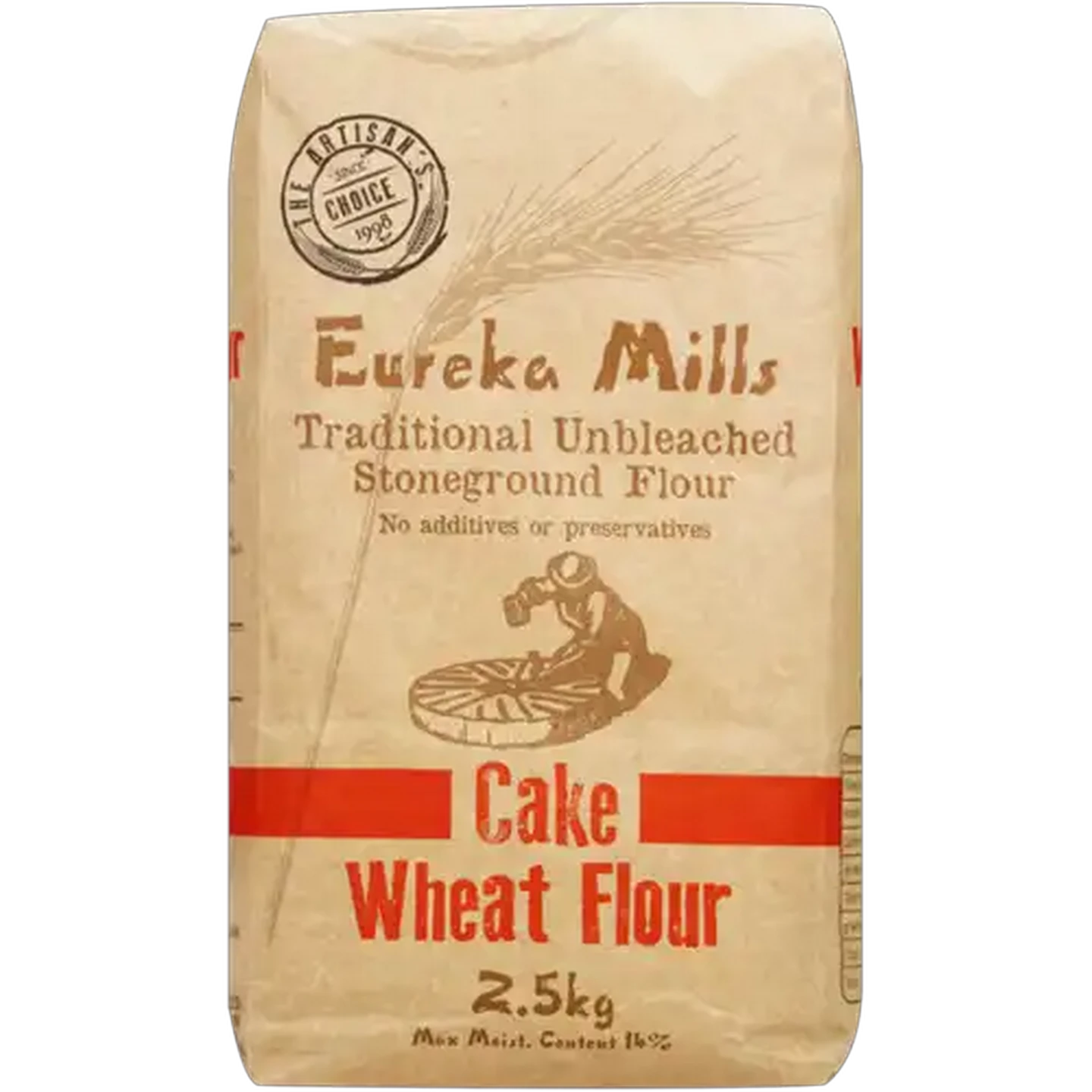 Image of Eureka Mills Traditional Unbleached Stoneground Cake Wheat Flour Bag 2.5kg