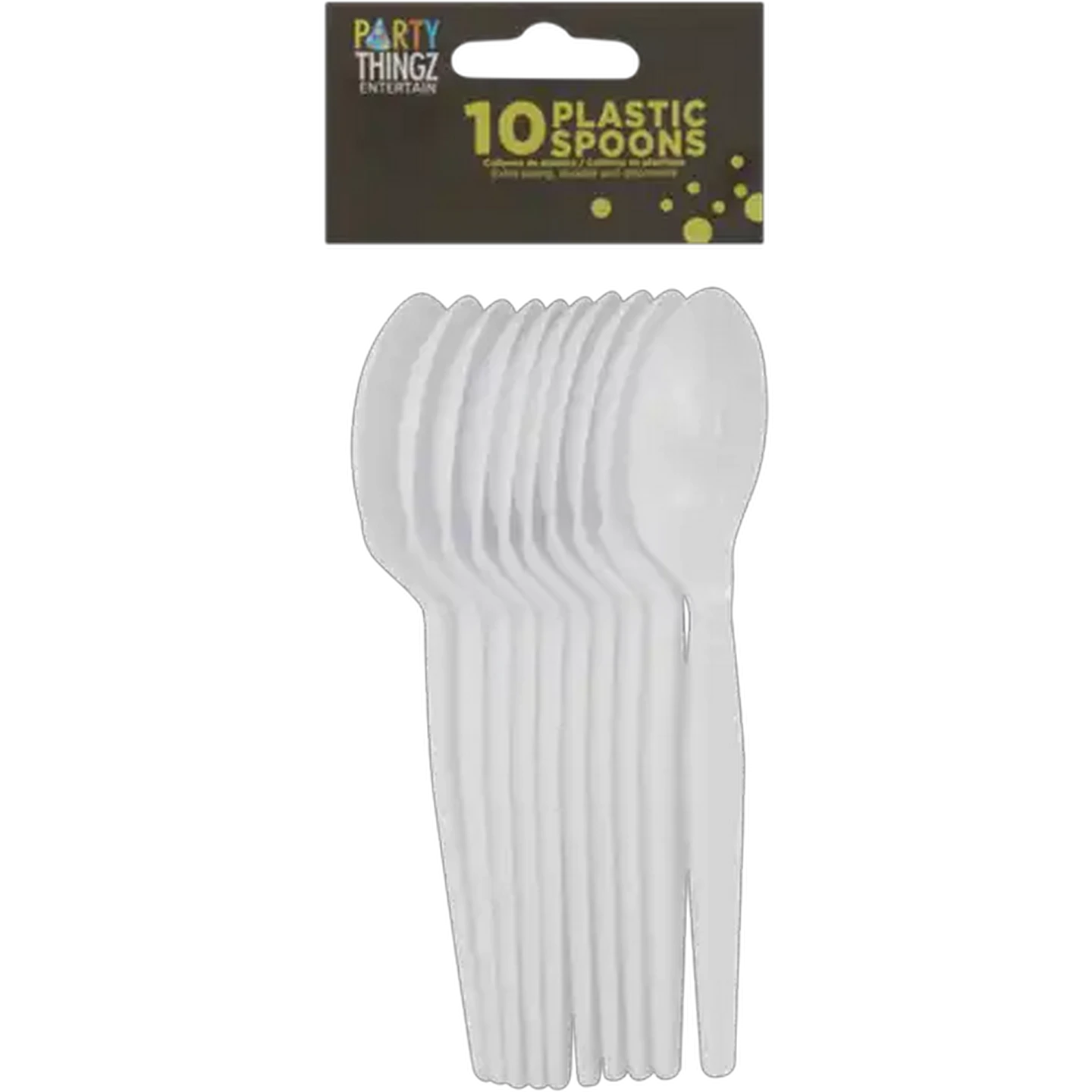 Image of Party Thingz White Plastic Spoons 10-Pack